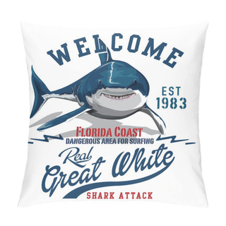 Personality  Vector Shark Illustration Print Pillow Covers