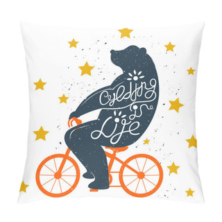 Personality  Bear On Bike Pillow Covers