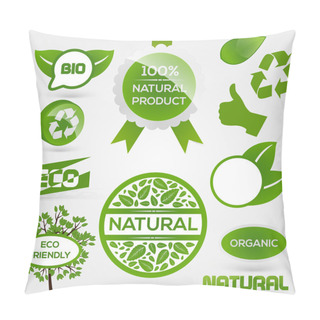 Personality  Vector Eco Stamps And Labels. Eco Style. Pillow Covers