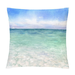 Personality  Seascape Watercolor Painting Pillow Covers