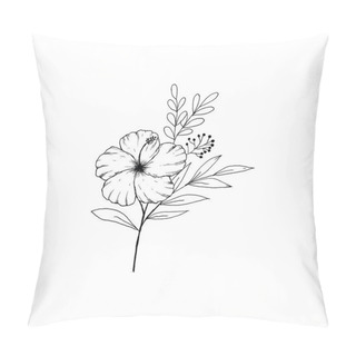 Personality  Simple And Clean Hand Drawn Floral. Sketch Style Botanical Illustration. Great For Invitation, Greeting Card, Packages, Wrapping, Etc.  Pillow Covers