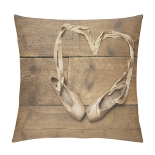 Personality  Two Ballet Shoes On Wooden Floor Pillow Covers