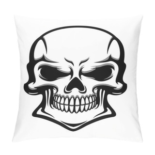 Personality  Danger Human Skull With Eerie Grin Pillow Covers