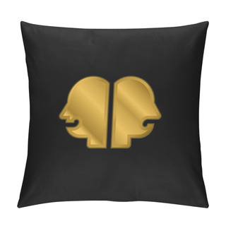 Personality  Bipolar Gold Plated Metalic Icon Or Logo Vector Pillow Covers