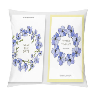 Personality  Vector Flax. Engraved Ink Art. Wedding Background Cards With Decorative Flowers. Invitation Cards Graphic Set Banner. Pillow Covers