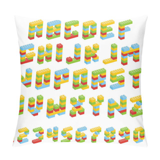 Personality  Alphabet Set Made Of Toy Blocks Isolated Pillow Covers