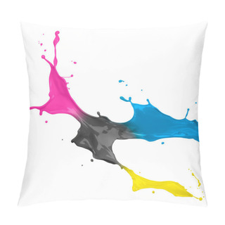 Personality  CMYK Paint Splash Pillow Covers