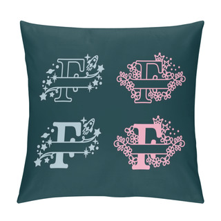 Personality  Alphabet Split Monograms. Baby Name Monogram. Split Letter Monogram. Alphabet Frame Font. Laser Cut Template. Initial Monogram Letters. Pillow Covers