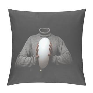 Personality  Man Without Head Holding Withe Balloon Pillow Covers