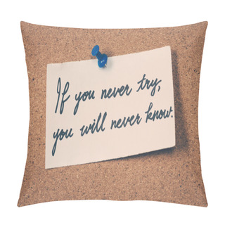 Personality  If You Never Try You Will Never Know Pillow Covers
