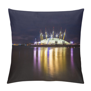 Personality  Night Illumination Of Millennium Dome, Also Called O2 Arena, In The Distance Across The River Thames. View From Canary Wharf. London, UK. November, 2012. Pillow Covers