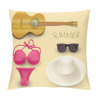 Personality  Vector Summer Set. Vector Illustration  Pillow Covers