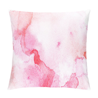 Personality  Abstract Painting With Red Watercolour Paint Blots On White  Pillow Covers