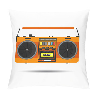 Personality  Flat Vintage Orange Tape Recorder Pillow Covers