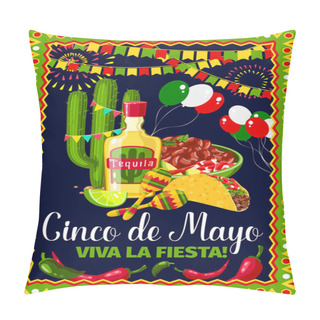 Personality  Cinco De Mayo Mexican Holiday Vector Greeting Card Pillow Covers