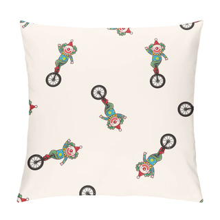Personality  Circus Clown , Cartoon Seamless Pattern Background Pillow Covers