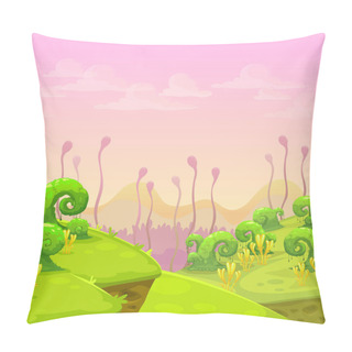 Personality  Fantasy Alien Landscape Illustration. Pillow Covers