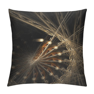 Personality  Golden Wheel Fractal Background Pillow Covers