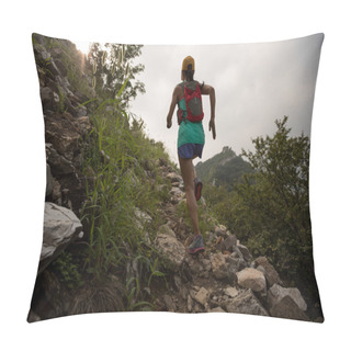 Personality  Woman Running At Great Wall  Pillow Covers