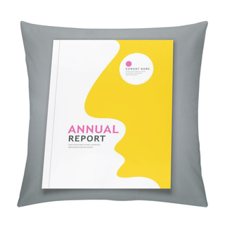 Personality  Cover Annual Report Face People Yellow On White Background Design, Vector Illustration Pillow Covers