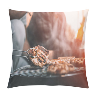 Personality  Meat Preparing On Grill  Pillow Covers