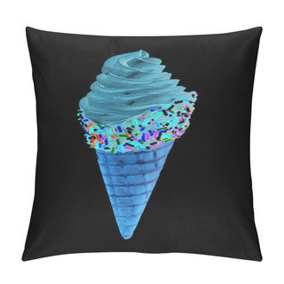Personality  Chocolate Ice Cream On Wafer Cone Pillow Covers