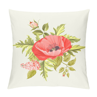 Personality  Background With Poppies. Pillow Covers