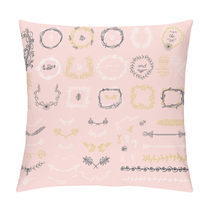 Personality  Big set of floral graphic design elements pillow covers