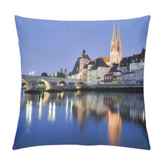 Personality  Panorama Of Old Town Regensburg Pillow Covers