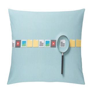 Personality  Magnifier Zooming In On A File Pillow Covers