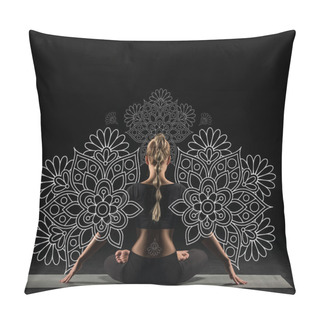 Personality  Woman Sitting In Lotus Position Pillow Covers