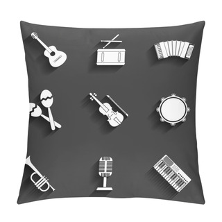 Personality  Vector Icon Of Musical Equipment Pillow Covers
