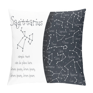 Personality  Hand Drawn Doodle Sagittarius Card Pillow Covers
