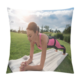 Personality  Woman Standing In Plank Pillow Covers
