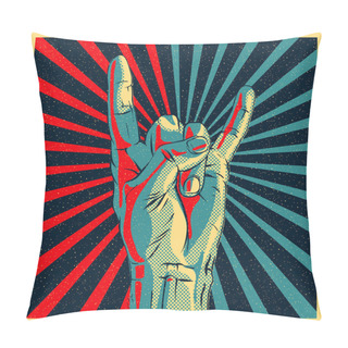 Personality  Hand In Rock N Roll Sign Pillow Covers