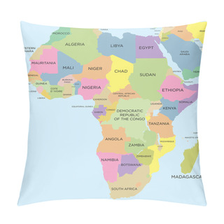 Personality  Coloured Political Map Of Africa Pillow Covers