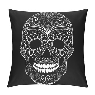 Personality  Day Of The Dead Black And White Skull Pillow Covers