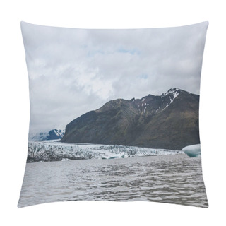 Personality  Landscape With Glacier Skaftafellsjkull And Snowy Mountains Against Cloudy Sky In Skaftafell National Park In Iceland  Pillow Covers