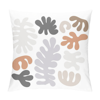 Personality  Abstract Organic Cut Out Matisse Inspired Shapes In Neutral Colors Pillow Covers