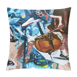 Personality  An Hand Painted Picture Converted Into Vector. Musician - An Cel Pillow Covers