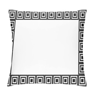 Personality  Greek Frame Ornaments, Meanders. Square Meander Border From A Repeated Greek Motif Vector Illustration On A White Background Pillow Covers