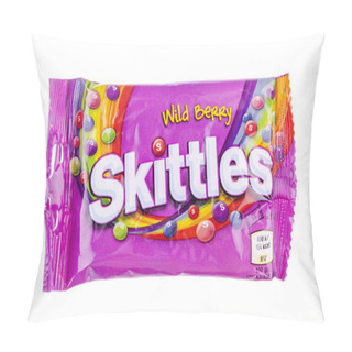Personality  Skittles Fruit-flavoured Candies Isolated On White Background. Pillow Covers