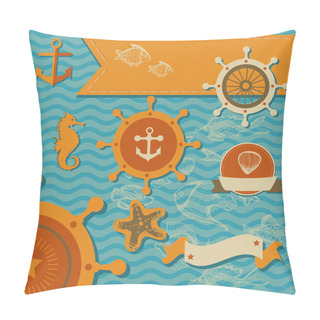 Personality  Vector Set - Sea Fauna, Marine Things Pillow Covers