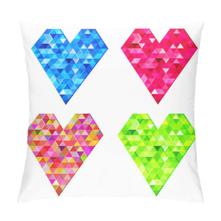 Personality  Vector Set Of Mosaic Hearts. Pillow Covers