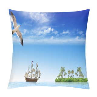 Personality  Sailing Boat In The Ocean Pillow Covers