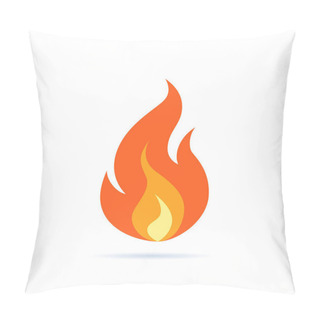 Personality  Simple Vector Flame Icon In Flat Style Pillow Covers