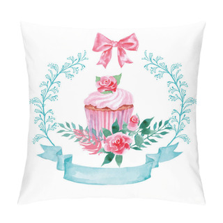 Personality  Watercolor Wildflowers And Cupcake Pillow Covers