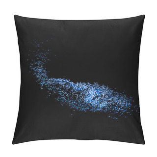 Personality  Shiny Blue Fiber Optics On Dark Background, Looks Like Constellation In Space Pillow Covers