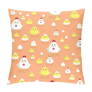 Personality  Chicken Seamless Pattern Orange Pillow Covers