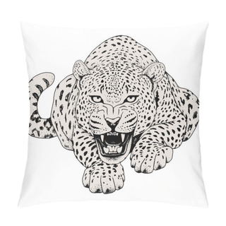 Personality  Leopard Face Tattoo ,Vector Illustration, Print Pillow Covers